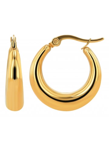 Adeliás Adeliás Damen Creolen aus Edelstahl in gold