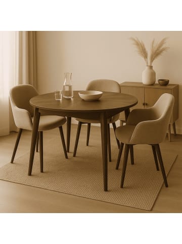 CALICOSY Tisch VINA in Nussbaum - (W) 100 x (H) 75 x (L) 100 cm