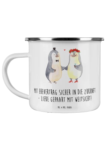 Mr. & Mrs. Panda Kaffeebecher Ehevertrag Zukunft mit Spruch in Weiß