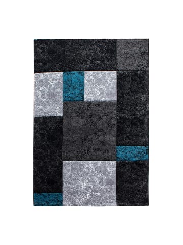 KADIMA DESIGN Teppich Kurzflor Waschbar Karo MONZA Strapazierfähig OEKO-TEX in Türkis