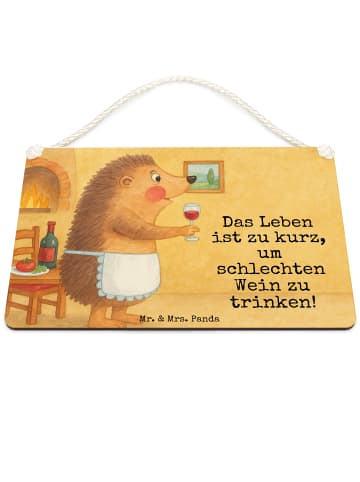 Mr. & Mrs. Panda Deko Schild Igel Wein Design mit Spruch in Weiß