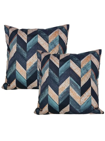 JACK 2er Set Outdoor Kissenhülle 45x45cm Motiv in Linear Petrol