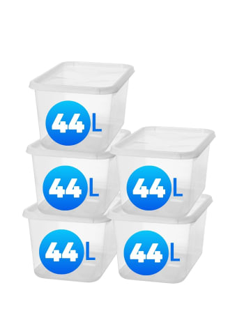 SmartStore 5er-Set Aufbewahrungsbox Basic   Transparent 44L