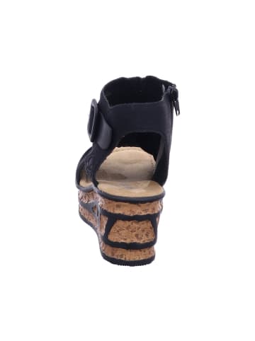 rieker Schaftsandalette in schwarz/schwarz