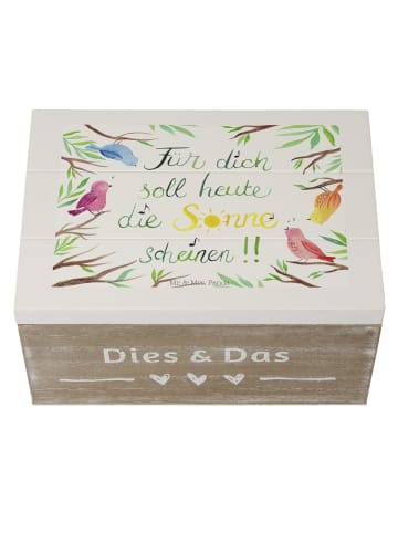 Mr. & Mrs. Panda Aufbewahrungsbox Vögel Sonne mit Spruch in Weiß