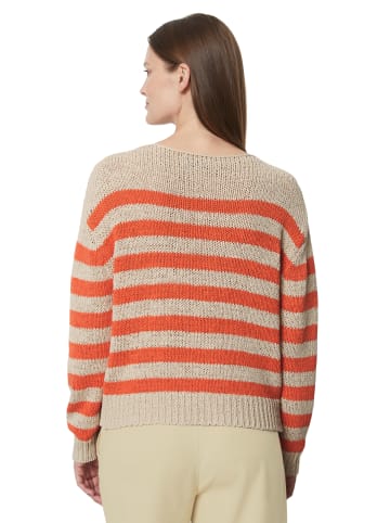 Marc O'Polo Gestreifter Pullover loose in multi/ fruity orange