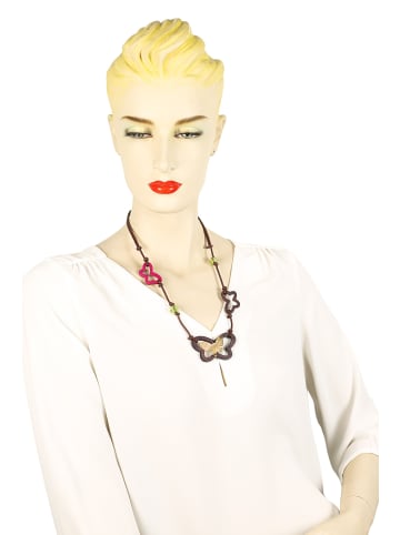 collezione alessandro Lange Kette " Farfalla " in braun