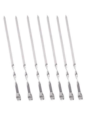 Praknu 12 Grillspieße Schaschlikspieße 40cm - Edelstahl Gehärtet