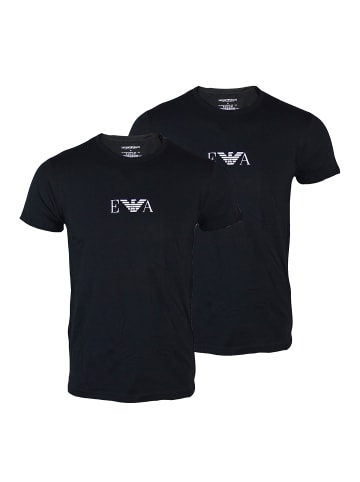 Emporio Armani Shirt 'Doppelpack Logoprint' in schwarz