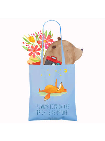 Mr. & Mrs. Panda Tasche Fuchs Sterne mit Spruch in Sky Blue