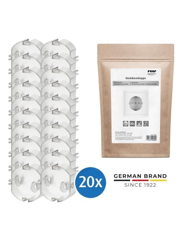 Reer [20er Pack] Steckdosenkappe Transparent in Transparent ab 0 Monate