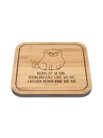 Mr. & Mrs. Panda Untersetzer Kork Mops mit Spruch in Transparent