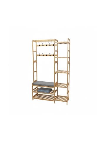 relaxdays Garderobenständer in Natur - (B)104 x (H)175 x (T)30 cm