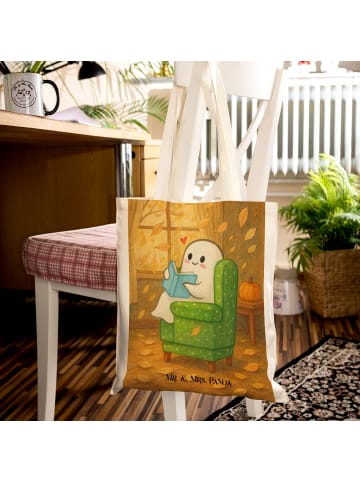 Mr. & Mrs. Panda Jutebeutel Gespenst  Buch  Design ohne Spruch in Weiß