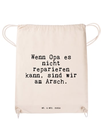 Mr. & Mrs. Panda Sportbeutel Wenn Opa es nicht... mit Spruch in Creme
