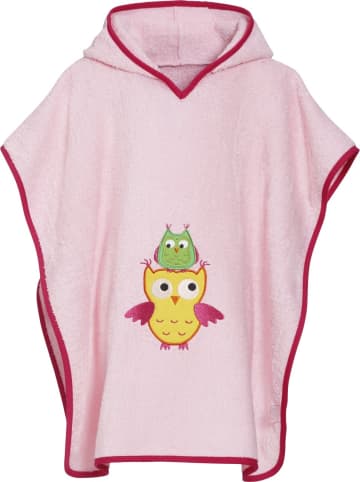 Playshoes Badetuch "Frottee-Poncho Eule" in Rosa