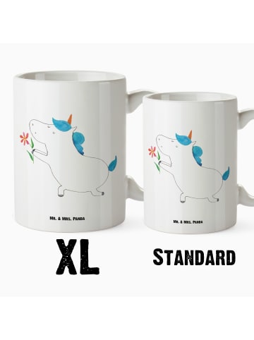 Mr. & Mrs. Panda Kaffeetasse Einhorn Blume ohne Spruch in Weiß
