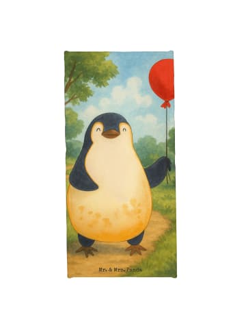 Mr. & Mrs. Panda Badehandtuch Pinguin Luftballon Design ohne Spruch in Weiß