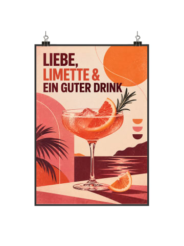Poster Blümchentail modern Design mit Spruch in Weiß