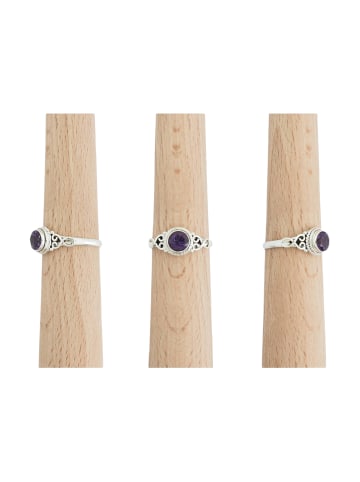 mantraroma 925er Silber - Ringe mit Amethyst facettiert