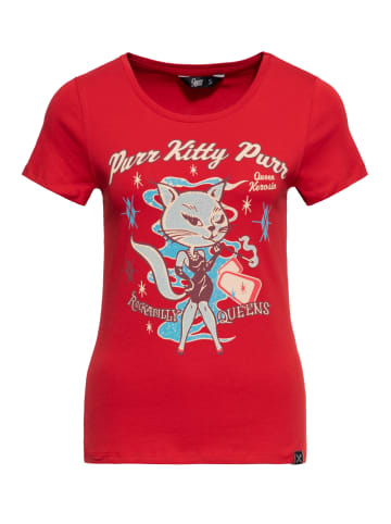 Queen Kerosin Queen Kerosin T-Shirt Purr Kitty Purr in rot