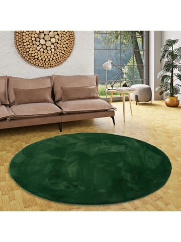 Pergamon Fellteppich Luxus Super Soft Plush Rund in Zwart