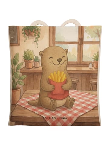 Mr. & Mrs. Panda Tasche Otter Pommes Design ohne Spruch in Weiß