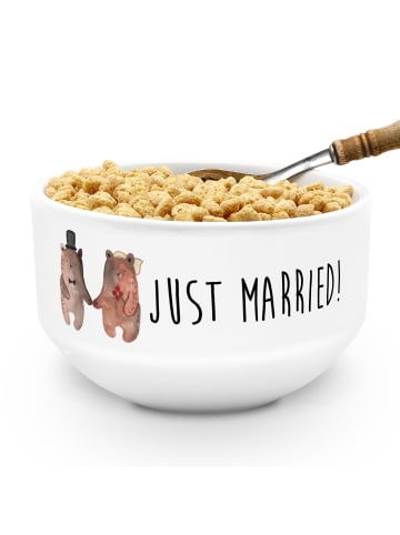 Mr. & Mrs. Panda schale Bär Heirat mit Spruch in Weiß