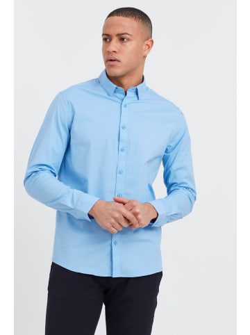 !SOLID Einfarbiges Langarm Slim Fit Hemd aus Baumwolle in Hellblau