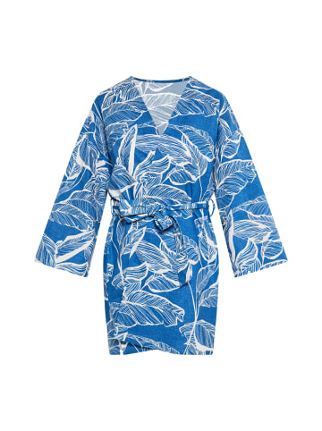 Albee Women Kimono in Blau Wollweiss