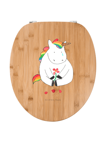 Mr. & Mrs. Panda Toilettendeckel Einhorn Traurig ohne Spruch in Braun