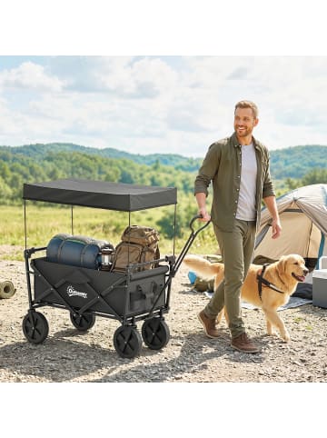 Outsunny Bollerwagen,97cm x 52cm x 105cm,schwarz
