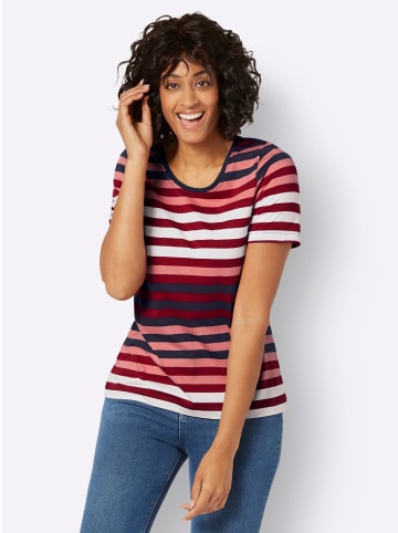 WITT WEIDEN Shirt in rot-marine-gestreift