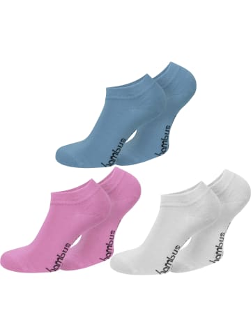 normani 6 Paar Viskose-Gesundheitssocken Sneakers in Blau/Rosa/Weiß