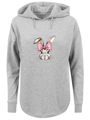 F4NT4STIC Oversized Hoodie Niedlicher Hase mit Schleife in grau