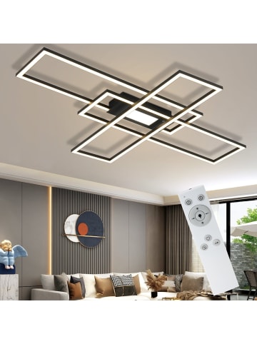 ZMH Deckenleuchte LED in Schwarz Dimmbar 50W mit Fernbedienung Modern Design