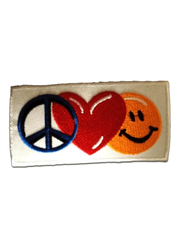 Catch the Patch Peace Love HappinessApplikation Bügelbild inGelb