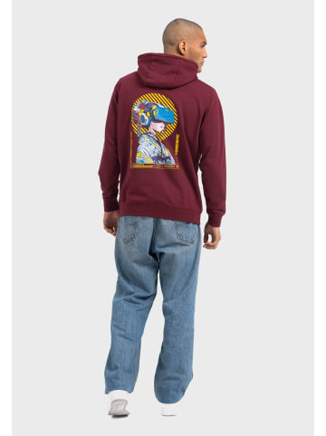 OLDSKULL Hoodie Asian Virtual Logo Graphic in Burgundy