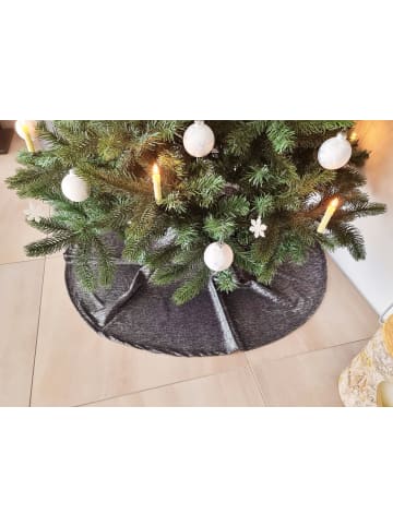JACK Christbaumdecke Rund Ø 120cm Weihnachtsbaumdecke in Anthrazit Samt