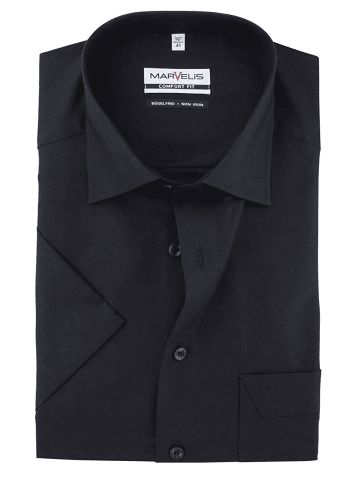 MARVELIS Comfort Fit Businesshemd in schwarz