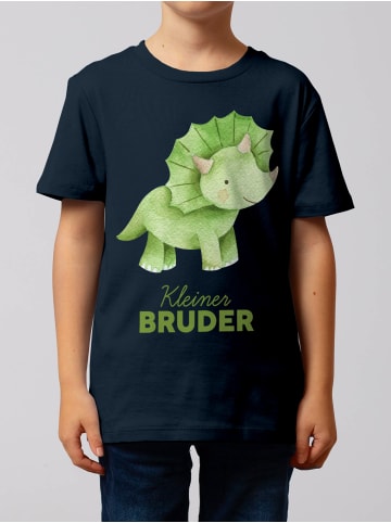 wat? Apparel T-Shirt Dinosaurier 01 Kleiner Bruder in Dunkelblau
