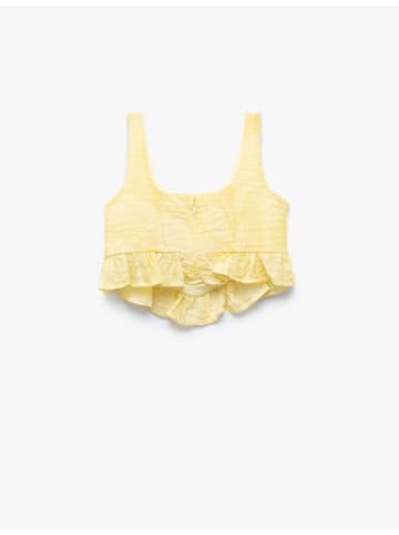KOTON BLUSE SS in Gelb Gemustert