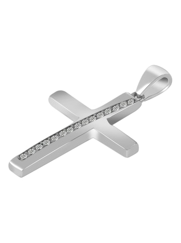 Adeliás Damen Anhänger – Kreuz Kreuzanhänger aus 925 Silber mit Zirkonia in silber