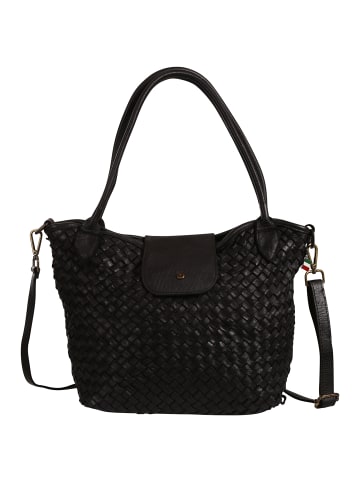 Florence Florence Schultertasche Leder schwarz ca. 38cm