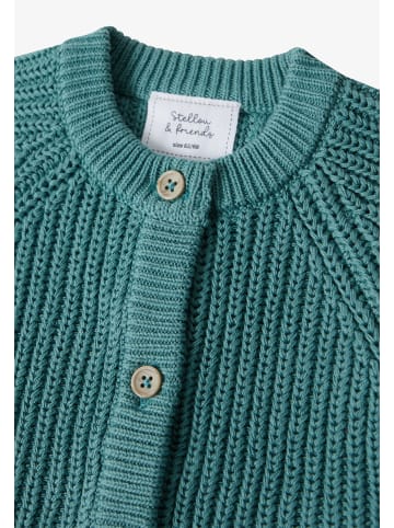 Stellou & friends Gerippter Strick-Cardigan in sage teal