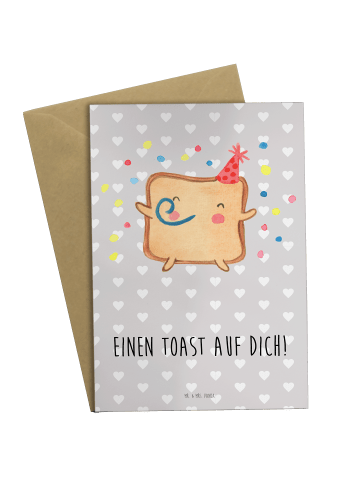 Mr. & Mrs. Panda babykarte Toast Party mit Spruch in Grau Pastell