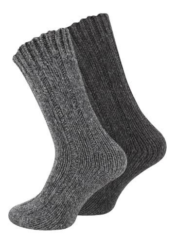 Cotton Prime® Norweger Strick-Socken 2 Paar, Unisex in anthrazit