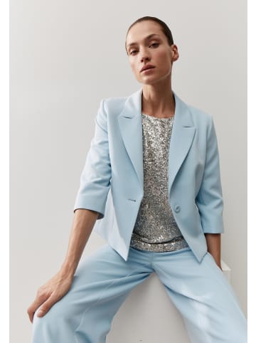 More & More taillierter 3/4 Arm Kurzblazer in soft blue