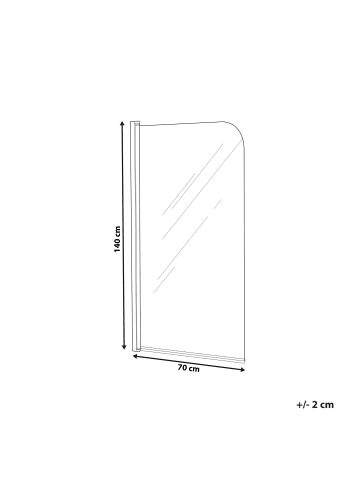 Beliani Einteiliger Badewannenaufsatz LAPAN II in Transparent/Silber
