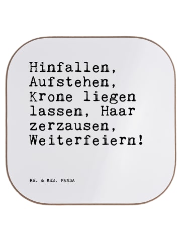 Mr. & Mrs. Panda Tassenuntersetzer Hinfallen, Aufstehen, Krone l... in Weiß